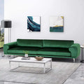 111 Modern Velvet 4-Seat Sofa with Metal Legs and Solid Frame