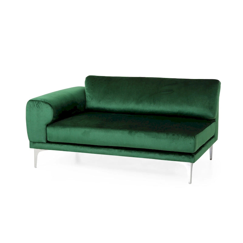 111 Modern Velvet 4-Seat Sofa with Metal Legs and Solid Frame