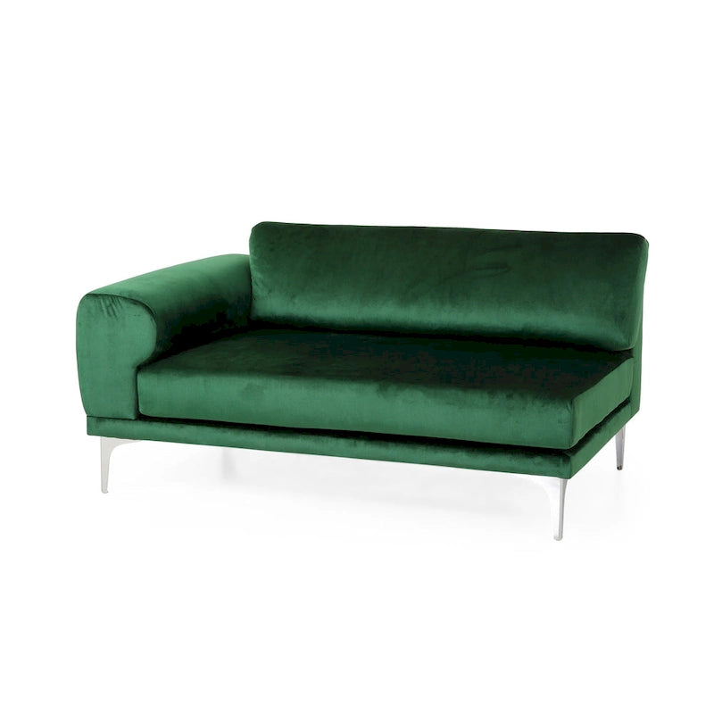 111 Modern Velvet 4-Seat Sofa with Metal Legs and Solid Frame