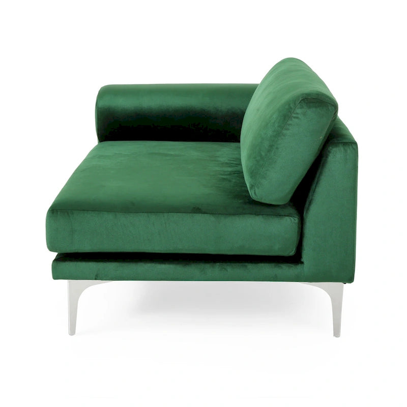 111 Modern Velvet 4-Seat Sofa with Metal Legs and Solid Frame