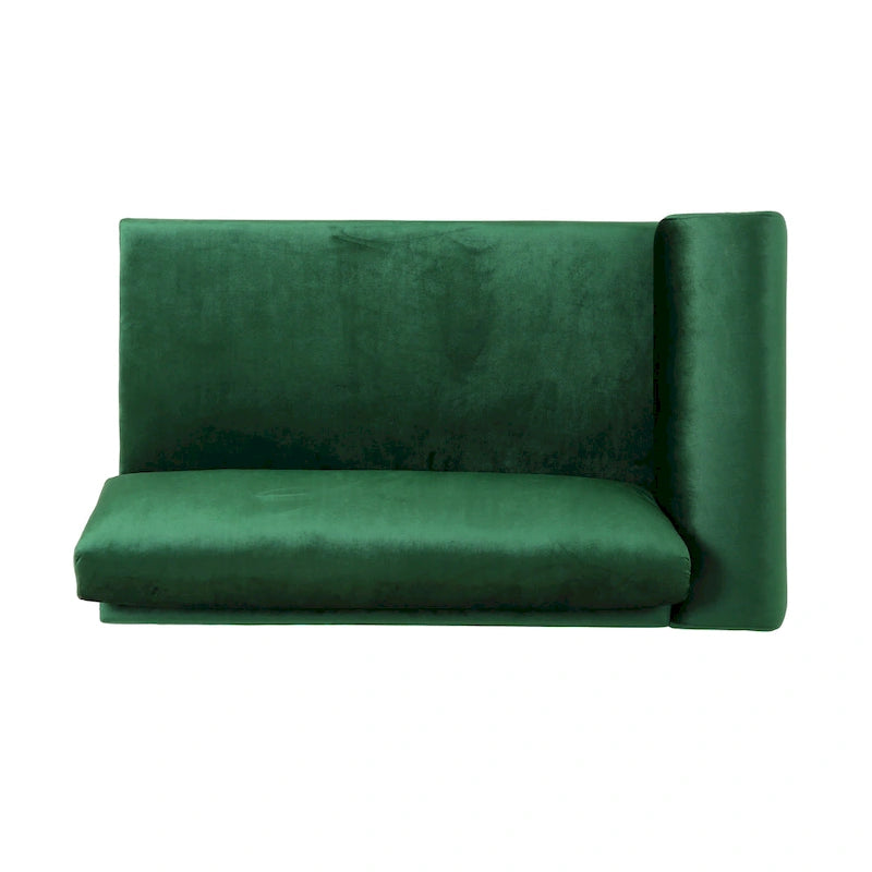 111 Modern Velvet 4-Seat Sofa with Metal Legs and Solid Frame