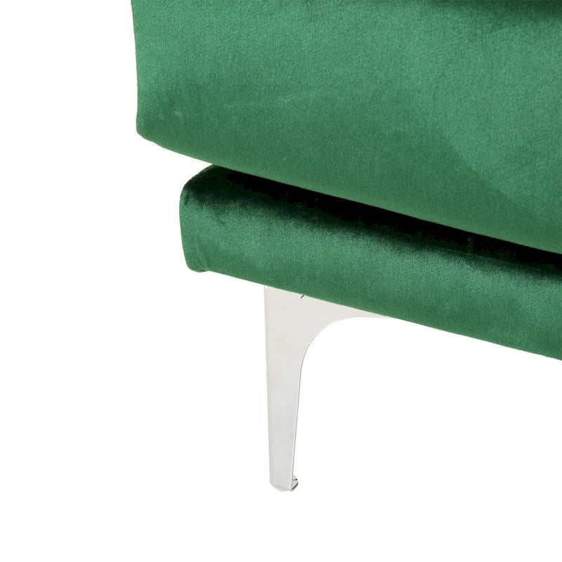 111 Modern Velvet 4-Seat Sofa with Metal Legs and Solid Frame