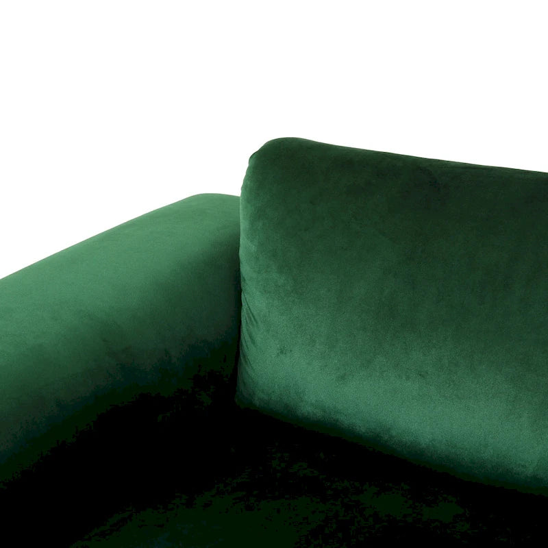 111 Modern Velvet 4-Seat Sofa with Metal Legs and Solid Frame