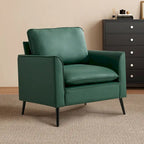 Green Modern 25.99 Upholstered Accent Chair with Soft Cushions and Pillows