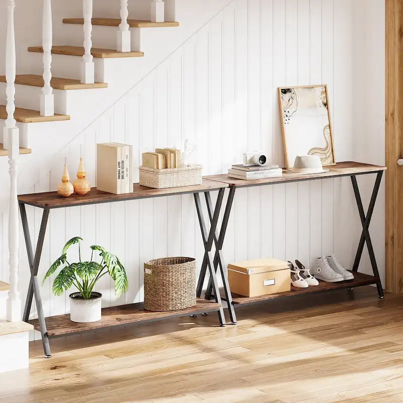 Entryway Table, Narrow Console Table, Wood Sofa Table
