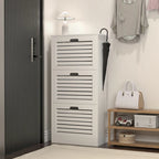 Gabinete zapatero de madera para la entrada, gabinete blanco para guardar zapatos con 3 puertas abatibles 20.94x9.45x43.11 pulgadas