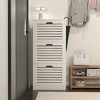 Gabinete zapatero de madera para la entrada, gabinete blanco para guardar zapatos con 3 puertas abatibles 20.94x9.45x43.11 pulgadas