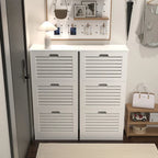 Gabinete zapatero de madera para la entrada, gabinete blanco para guardar zapatos con 3 puertas abatibles 20.94x9.45x43.11 pulgadas