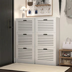 Gabinete zapatero de madera para la entrada, gabinete blanco para guardar zapatos con 3 puertas abatibles 20.94x9.45x43.11 pulgadas