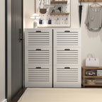 Gabinete zapatero de madera para la entrada, gabinete blanco para guardar zapatos con 3 puertas abatibles 20.94x9.45x43.11 pulgadas