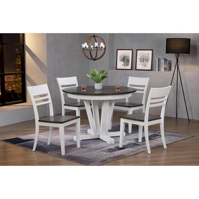 Shadow Grey/ Snow White 5-Piece Dining Set