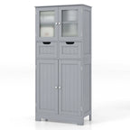 Gabinete de almacenamiento de piso para baño, mueble de cocina con 2 cajones