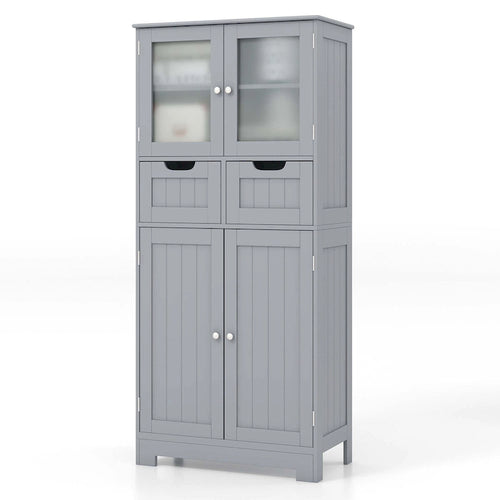Meuble de rangement au sol pour salle de bains, placard de cuisine avec 2 tiroirs