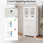 Gabinete de almacenamiento de piso para baño, mueble de cocina con 2 cajones