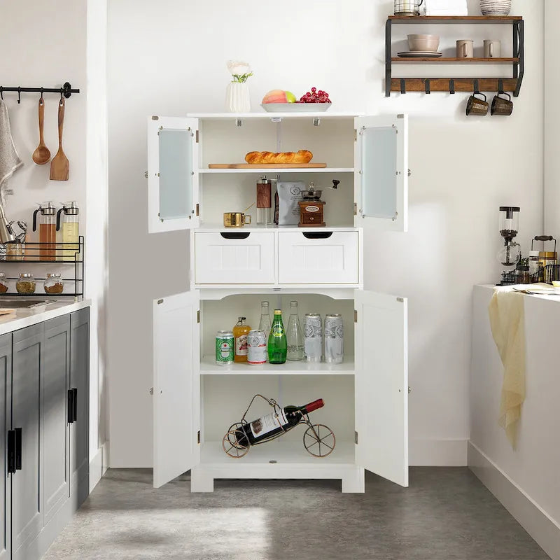 Bathroom Floor Storage Cabinet Kitchen Cupboard with 2 Drawers