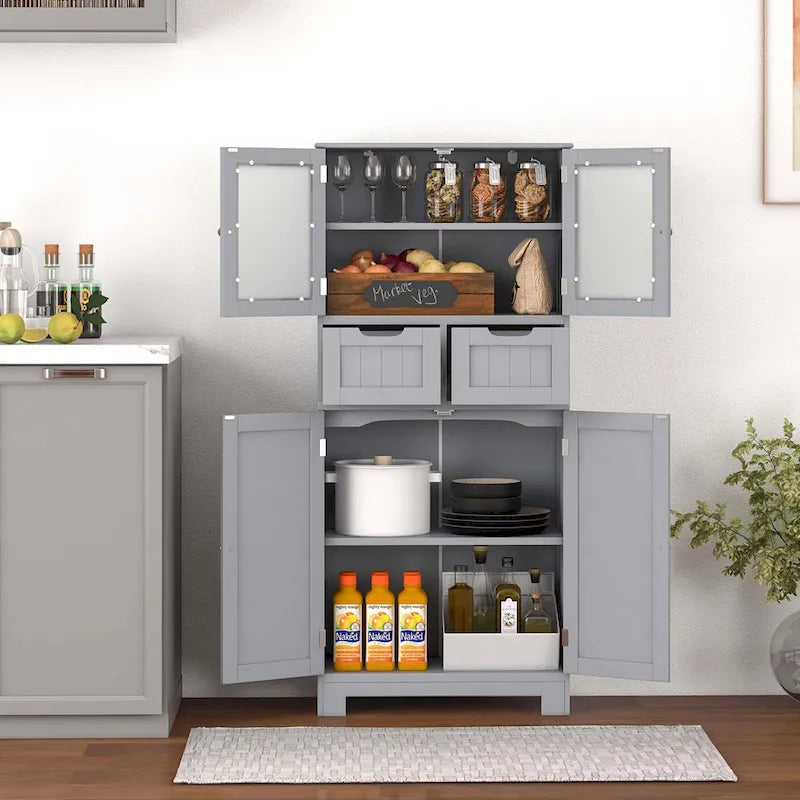 Bathroom Floor Storage Cabinet Kitchen Cupboard with 2 Drawers