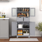 Gabinete de almacenamiento de piso para baño, mueble de cocina con 2 cajones