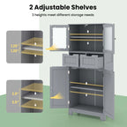 Gabinete de almacenamiento de piso para baño, mueble de cocina con 2 cajones
