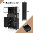 Gabinete de almacenamiento de piso para baño, mueble de cocina con 2 cajones