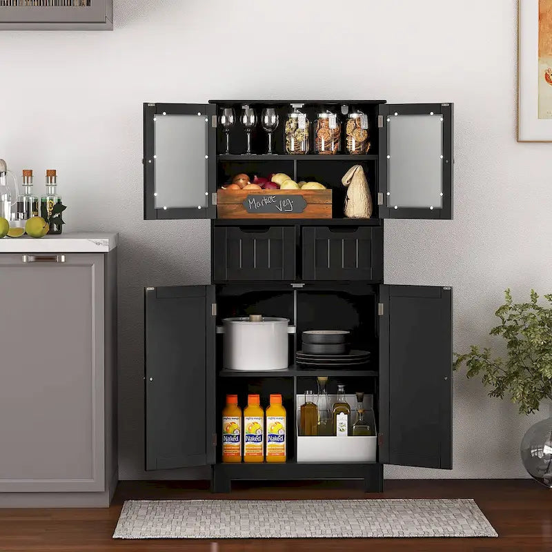 Bathroom Floor Storage Cabinet Kitchen Cupboard with 2 Drawers