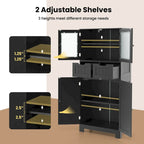 Gabinete de almacenamiento de piso para baño, mueble de cocina con 2 cajones