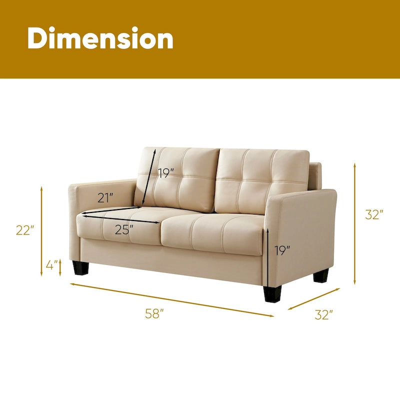 57.50 Faux Leather Loveseat