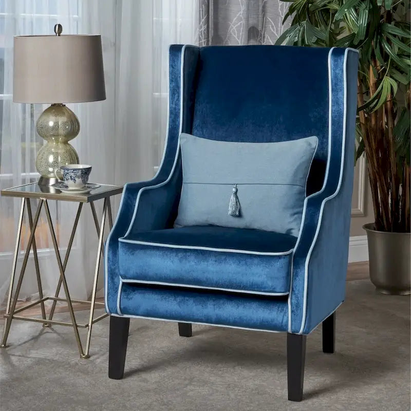 Eddison Traditional Two Toned Velvet Club Chair