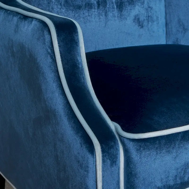 Eddison Traditional Two Toned Velvet Club Chair