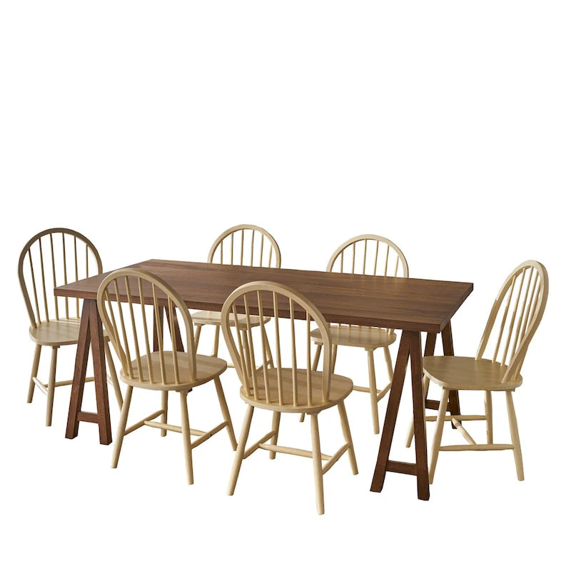 Farmhouse Cottage 7-piece Wood Dining Set