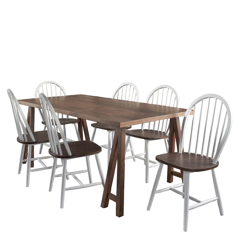 Farmhouse Cottage 7-piece Wood Dining Set