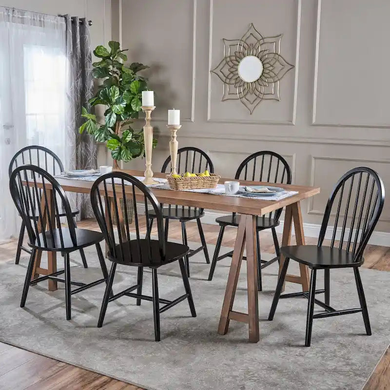 Farmhouse Cottage 7-piece Wood Dining Set