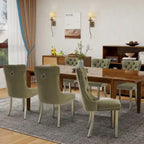 Samt-Esszimmerstühle, 2er-Set, gepolsterte Esszimmerstühle mit Knopflehne und Nagelkopfbesatz, gepolsterte Küchenstühle