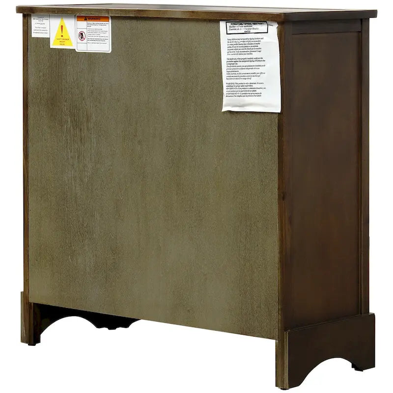 Storage Cabinet with 2 Drawers and 4 Classic Rattan Basket