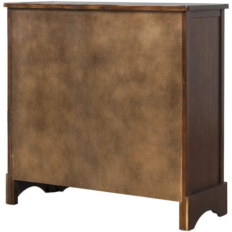 Storage Cabinet with 2 Drawers and 4 Classic Rattan Basket