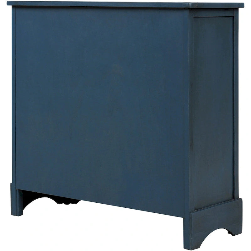 Storage Cabinet with 2 Drawers and 4 Classic Rattan Basket