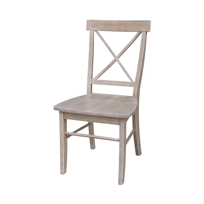 36 Round Extension Dining Table with X-Back Chairs