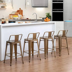 Industrielle Barhocker, 4er-Set, Metall-Barhocker