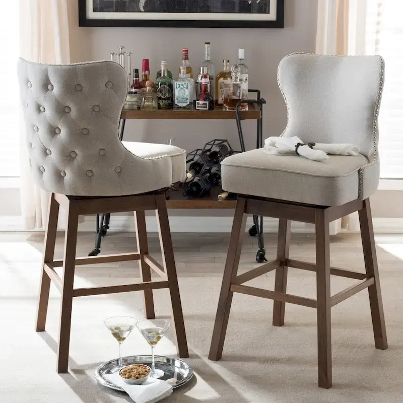 Modern and Contemporary 2-Piece Swivel Bar Stool Set
