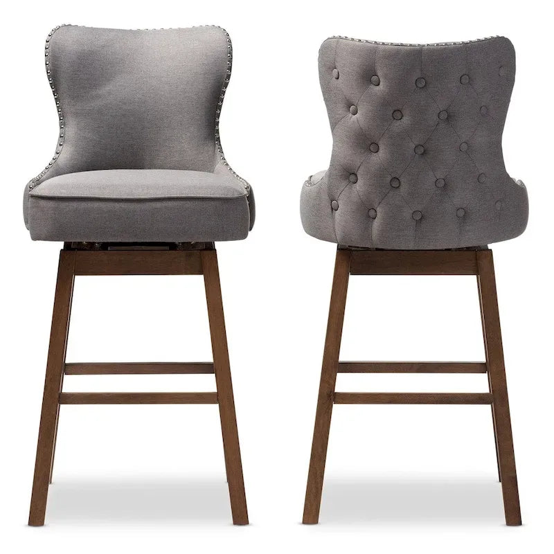 Modern and Contemporary 2-Piece Swivel Bar Stool Set