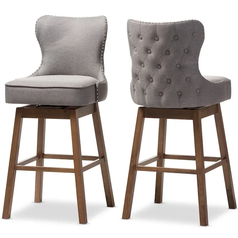 Modern and Contemporary 2-Piece Swivel Bar Stool Set
