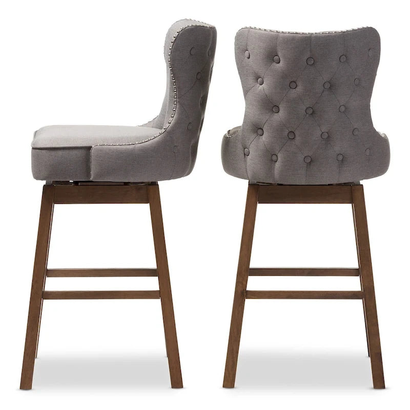 Modern and Contemporary 2-Piece Swivel Bar Stool Set