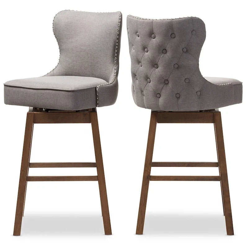 Modern and Contemporary 2-Piece Swivel Bar Stool Set