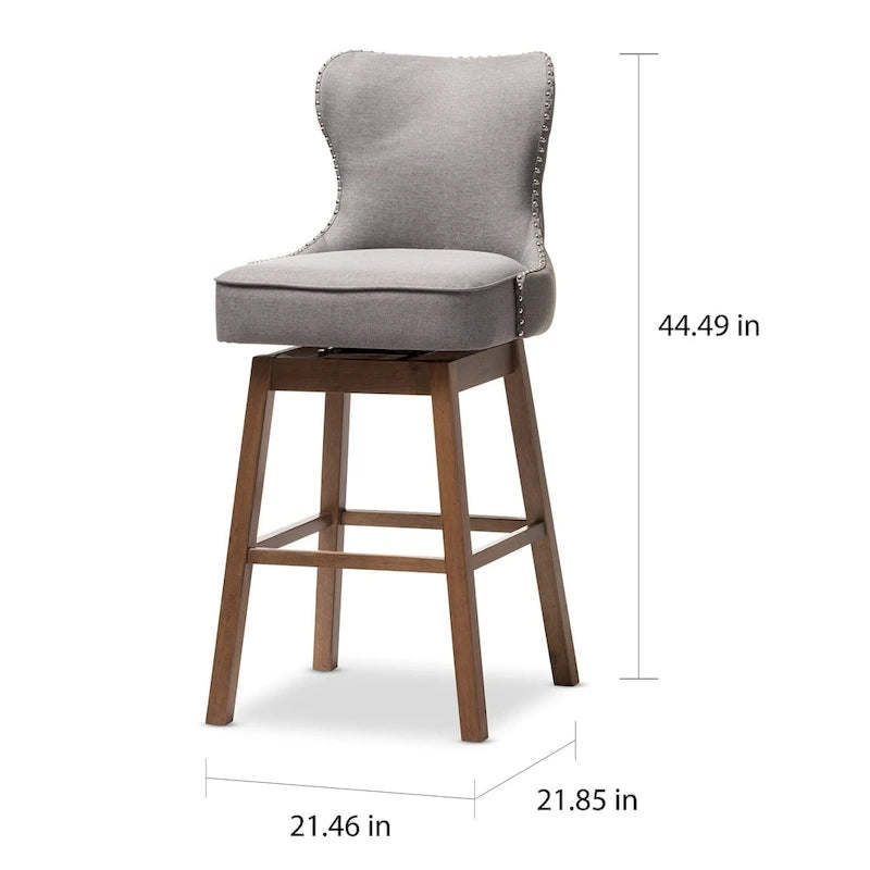 Modern and Contemporary 2-Piece Swivel Bar Stool Set