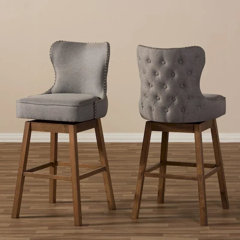 Modern and Contemporary 2-Piece Swivel Bar Stool Set