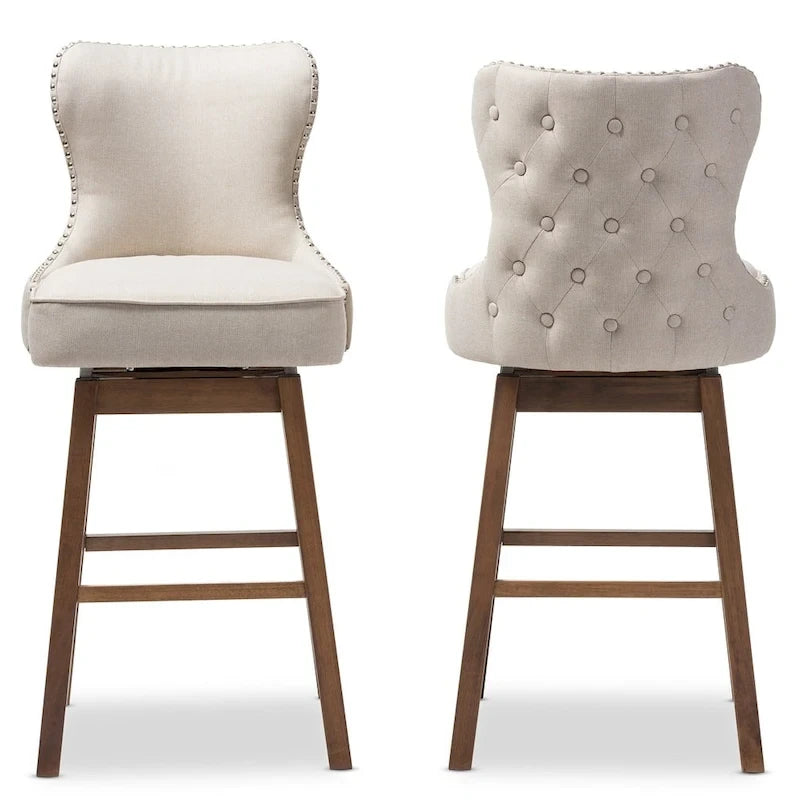 Modern and Contemporary 2-Piece Swivel Bar Stool Set