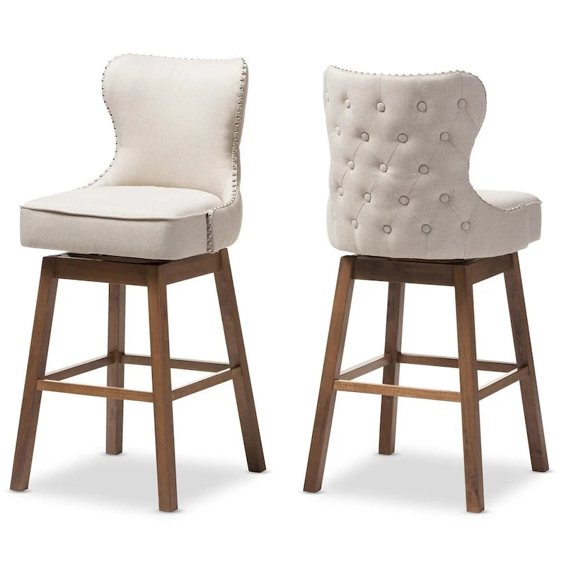Modern and Contemporary 2-Piece Swivel Bar Stool Set