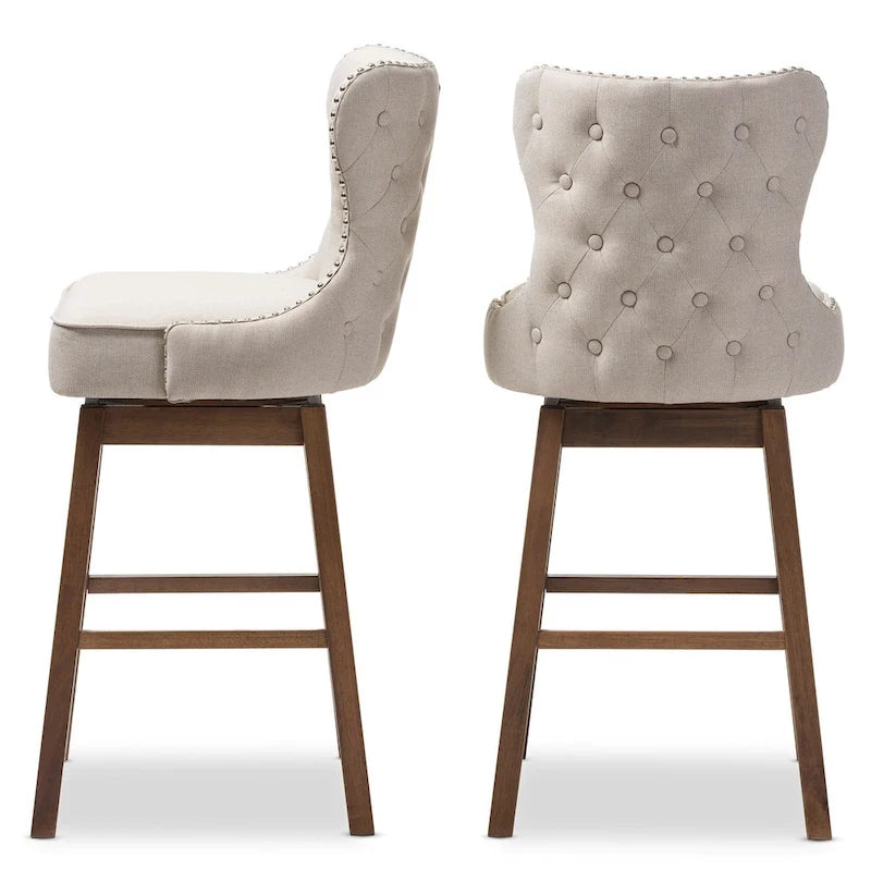 Modern and Contemporary 2-Piece Swivel Bar Stool Set