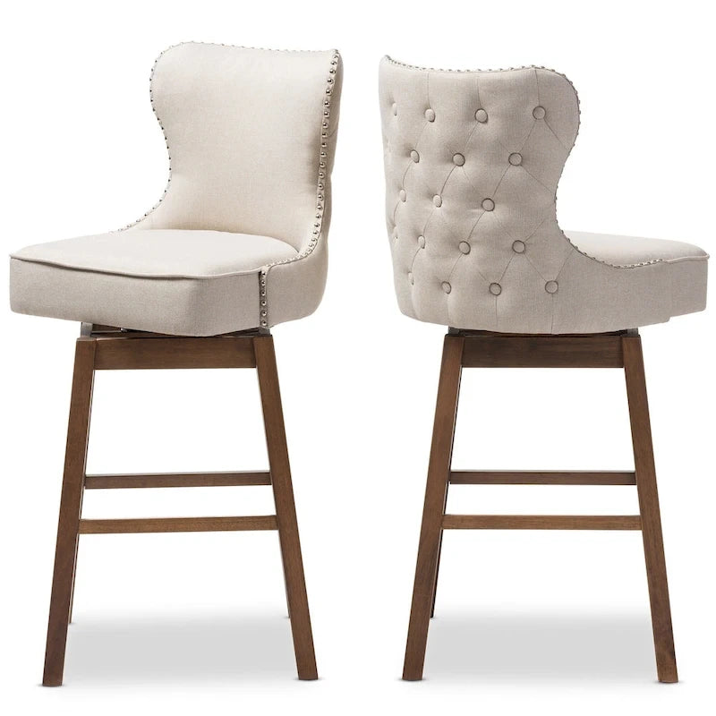 Modern and Contemporary 2-Piece Swivel Bar Stool Set
