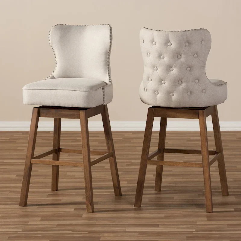 Modern and Contemporary 2-Piece Swivel Bar Stool Set