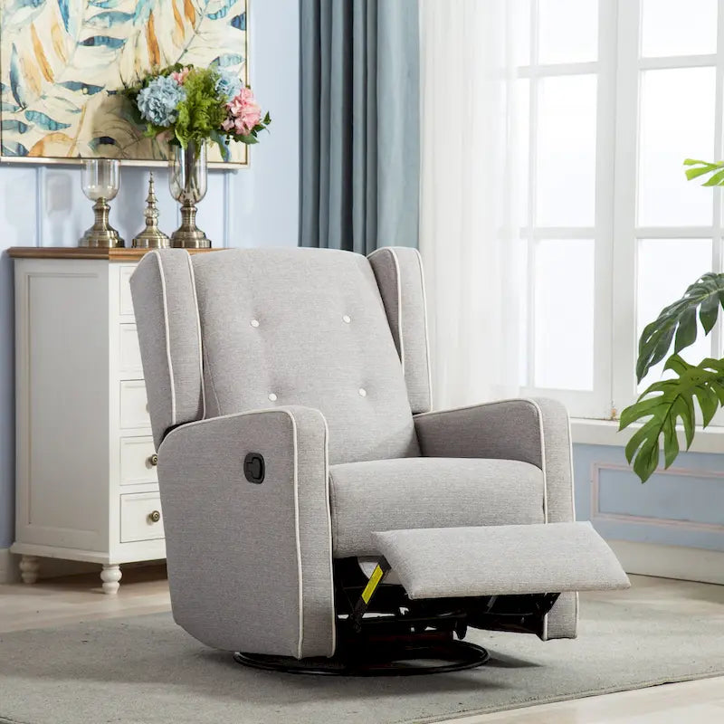 Racing Swivel Rocker Recliner Chair Single Seat